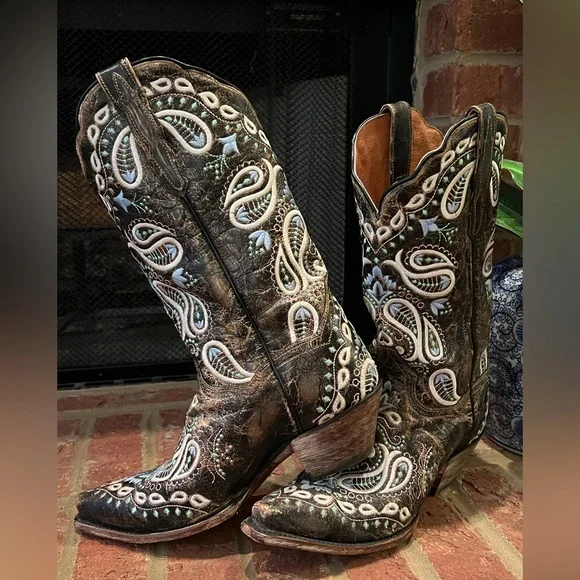 Dan Post Anna snip toe Embroidered Western Cowboy Boots, women’s size 9, - Picture 6 of 11